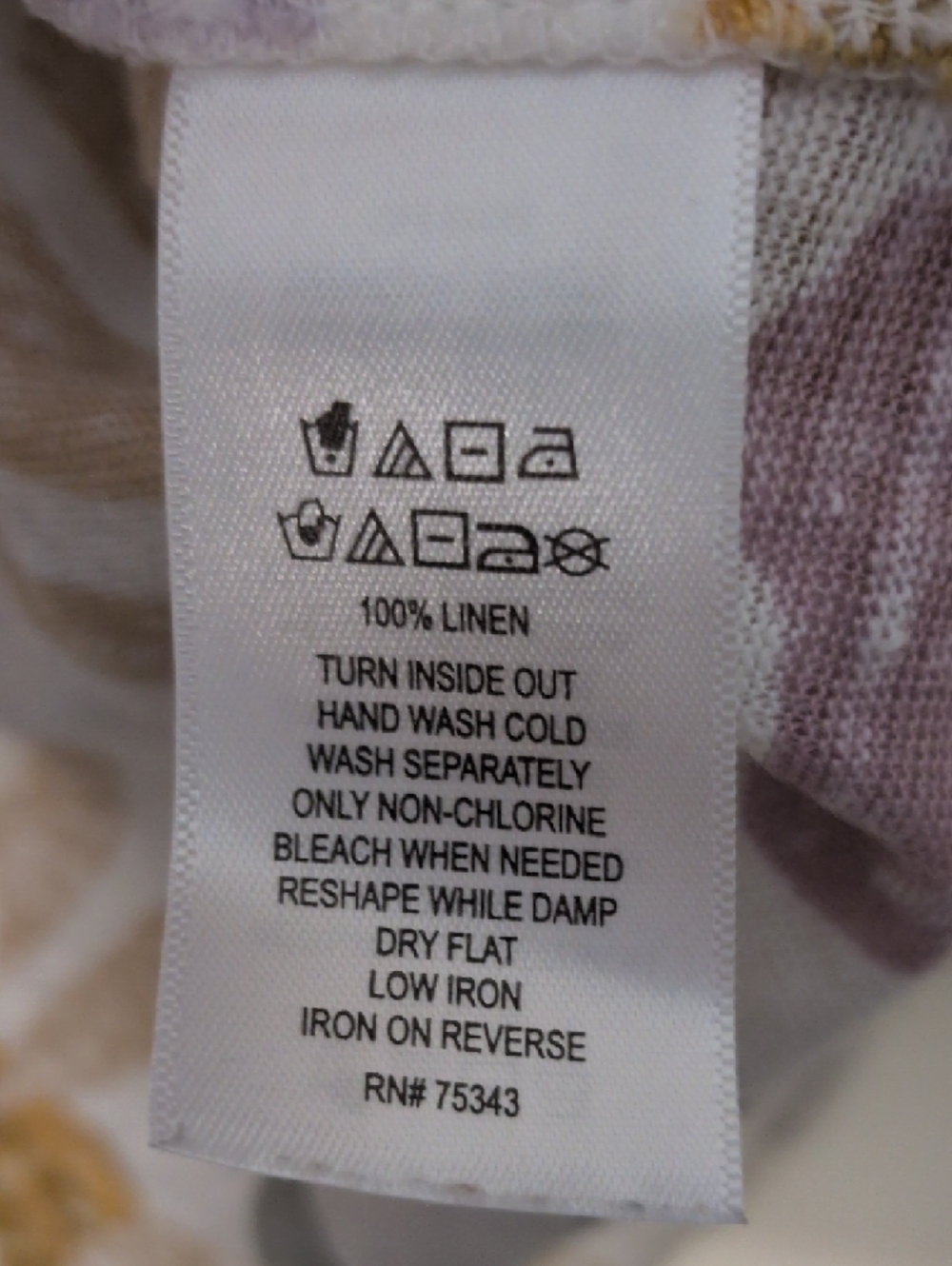 Lightweight Floral Print Tee in Soft Pastels 100% Linen - Picture 3 of 9